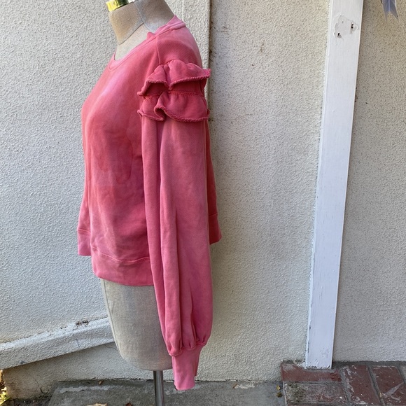 PAIGE from Neiman’s 100% Penelo faded tie dye sweatshirt with ruffles. Worn once - Picture 5 of 12